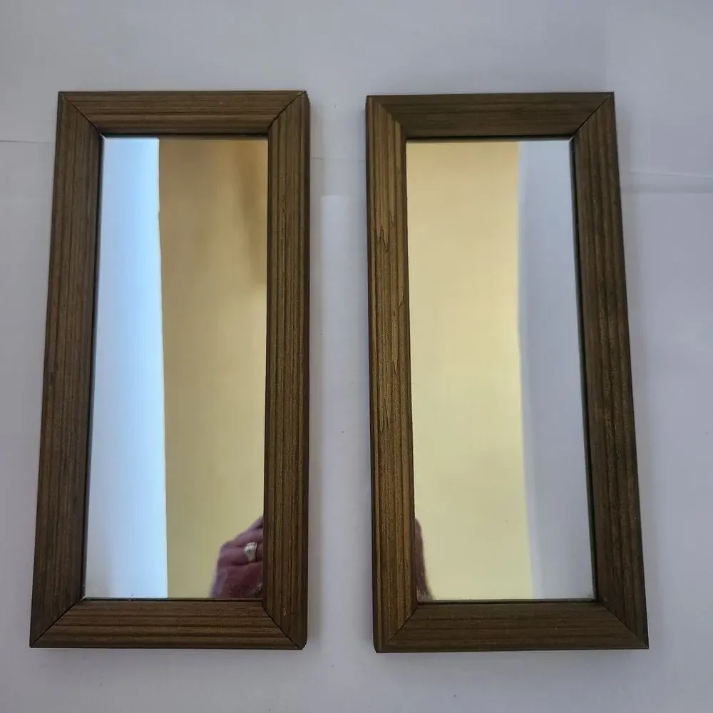 Set of 2 mirrors, gold frame
